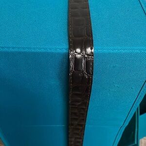 $7.5 Bundled  Faux brown leather pebbled-surface belt, gold buckle Large size 14